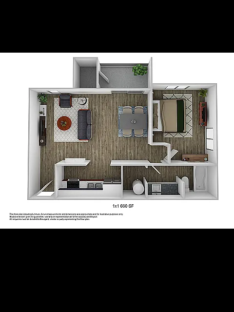 Floor plan Platinum Larger One Bedroom