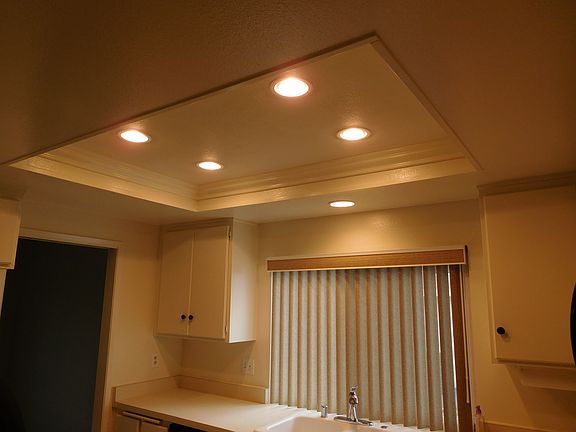 Recessed lighting in kitchen