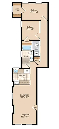 Floor plan 2 Bedroom