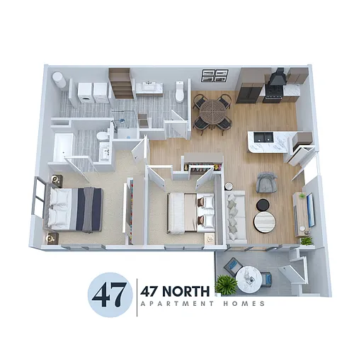 Floor plan 2 Bed 2 Bath