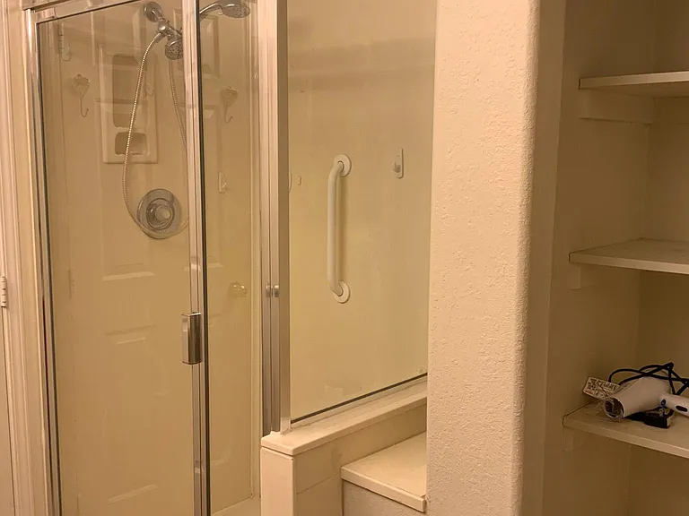 Master bathroom shower and pantry