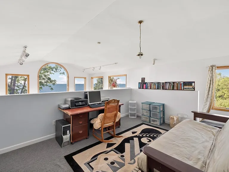 4th Floor Loft with Futon and Desk overlooking the lake.