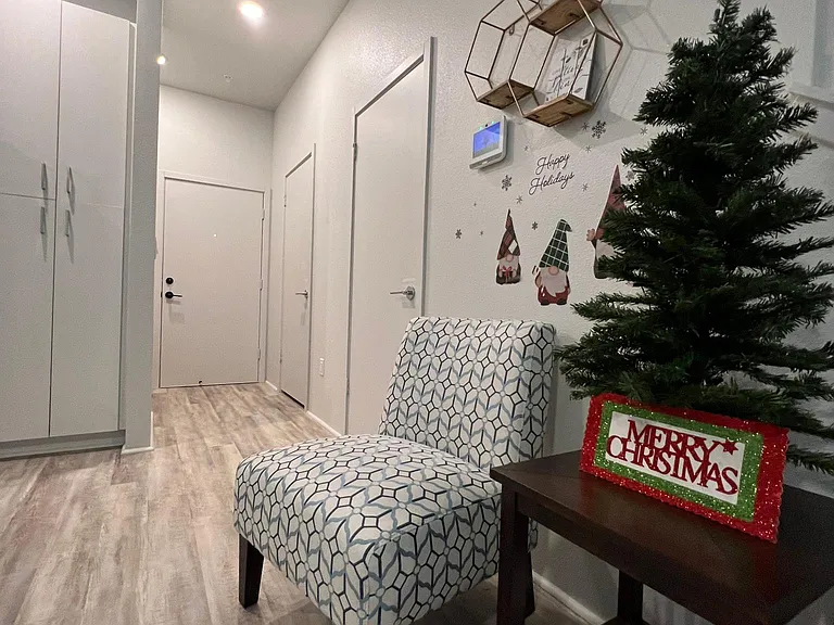 Living Room to Garage and Fenced in yard entry
