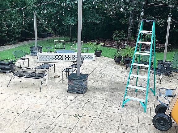 Lower level lighted patio