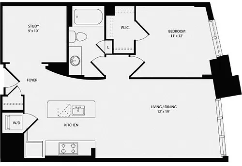 Floor plan 1 Bedroom R
