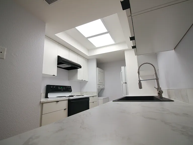 Washer and dryer in the kitchen area