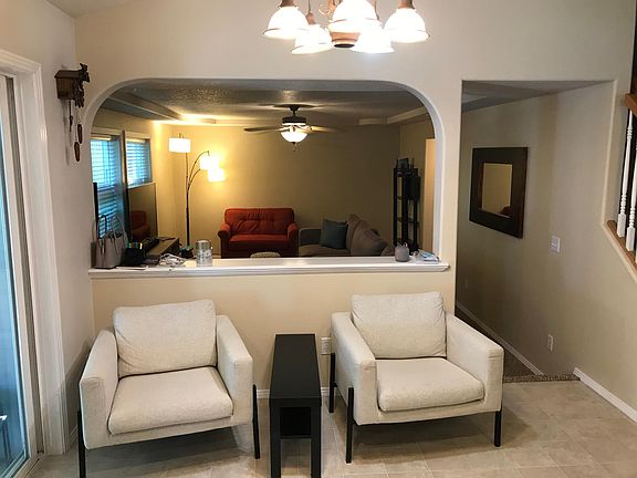 View into living room from kitchen