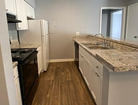 Renovated Kitchen at the Hampton Apartments in Fayetteville, NC