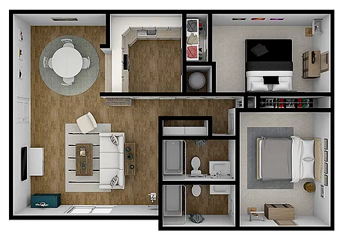 Floor plan 2 Bed 2 Bath