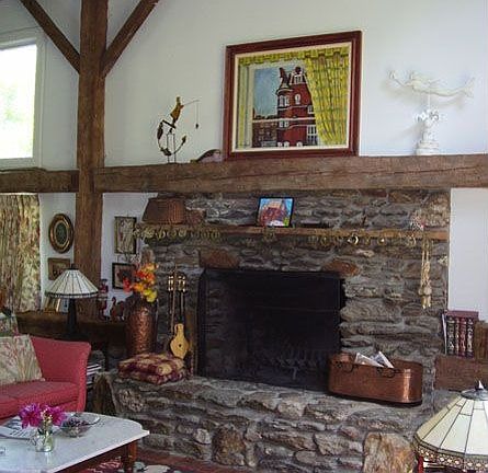 stone fireplace