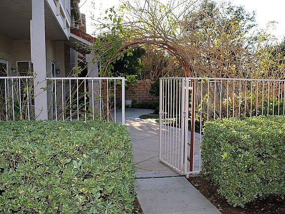 Outside the front entry gate