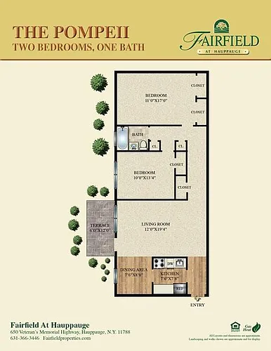 Floor plan The Pompeii Two Bedroom Lower