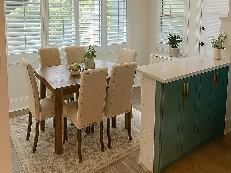 Digital rendering of the dining room.