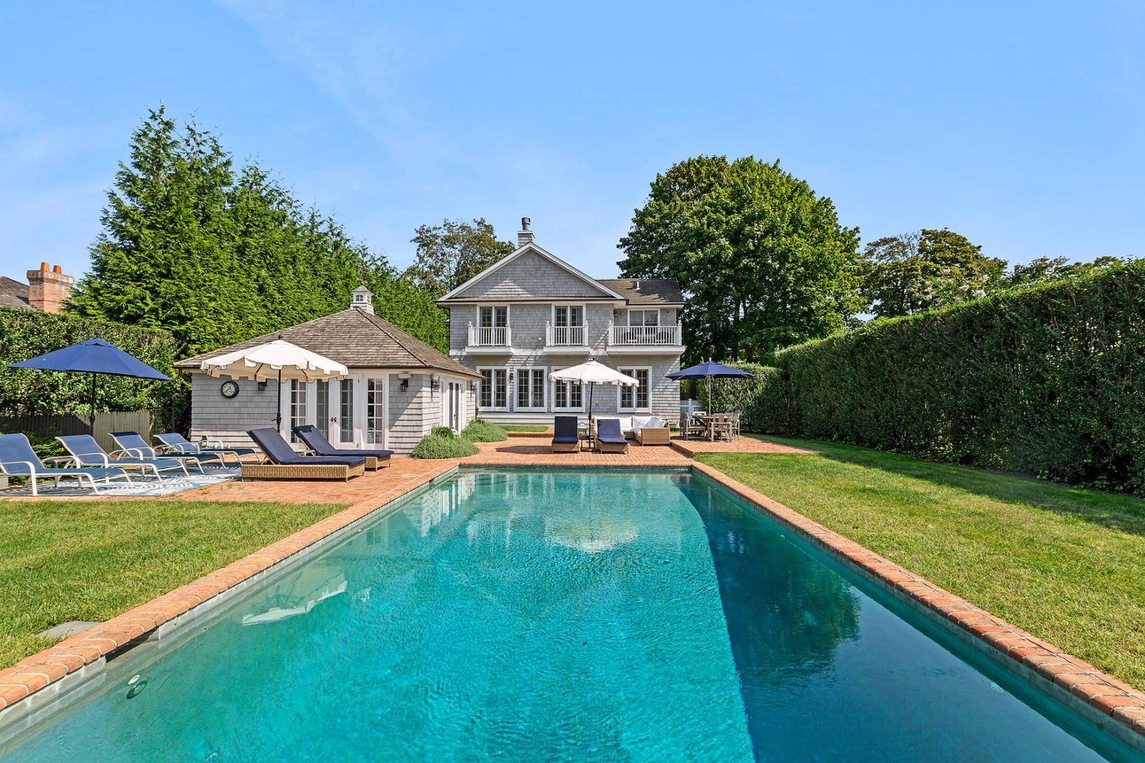 Home with pool house