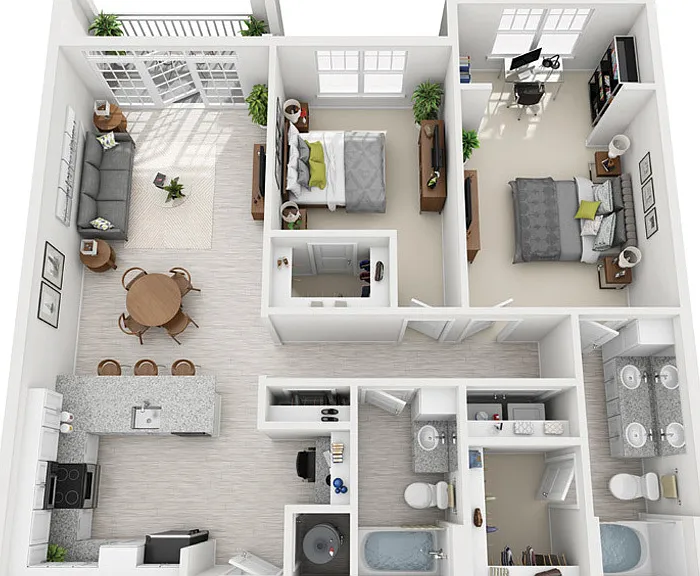 Fountains Matthews - B7 - 2 Beds - 2 Baths - 1229 Sq. ft.