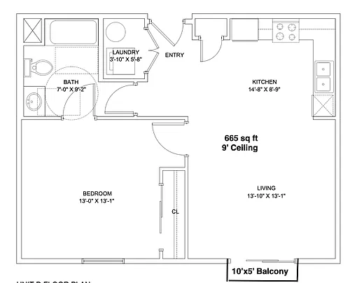 Floor plan One-Bedroom