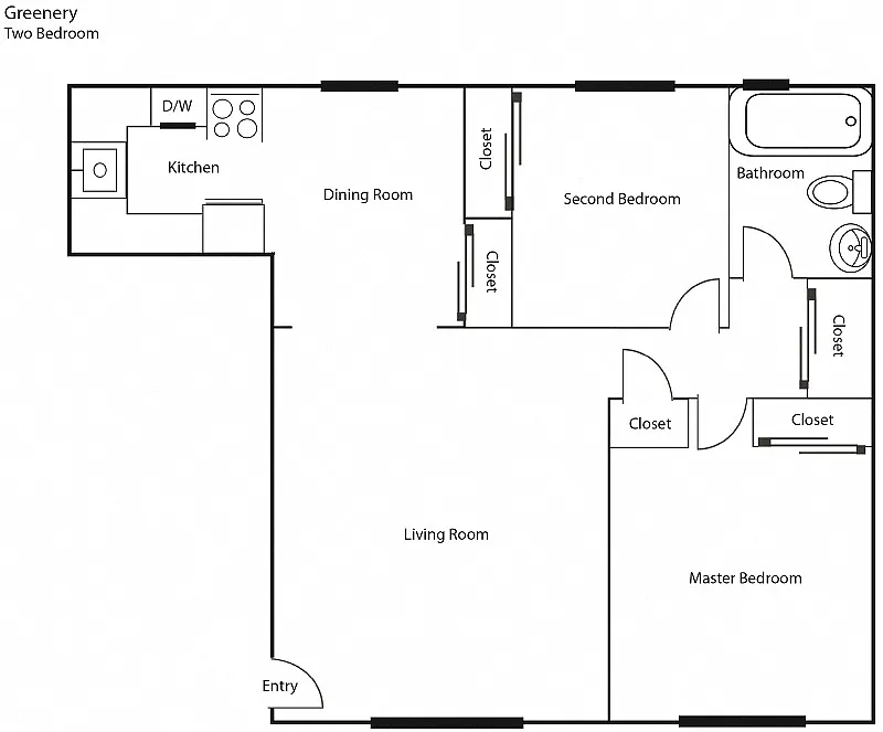 Floor plan The Greenery - Two Bedroom