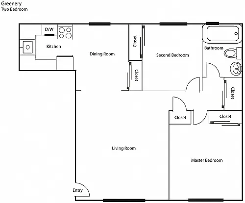 Floor plan The Greenery - Two Bedroom