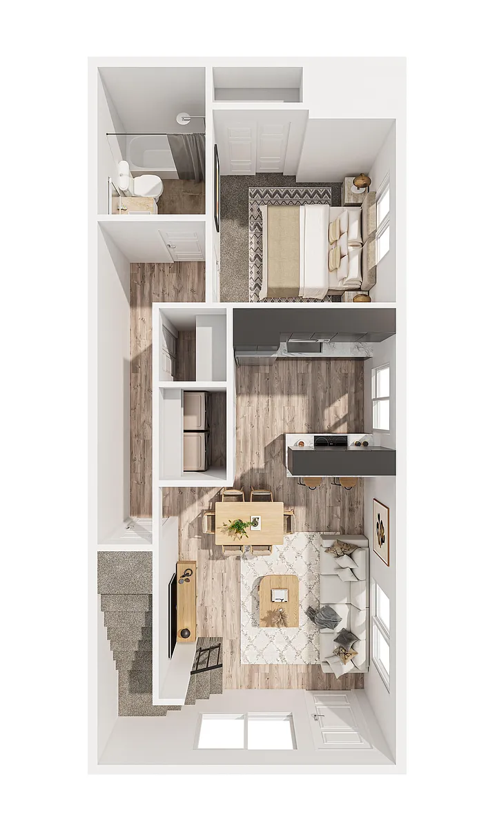 Floor plan 4 Bedroom 2 Bathroom - 930 W. Sacramento