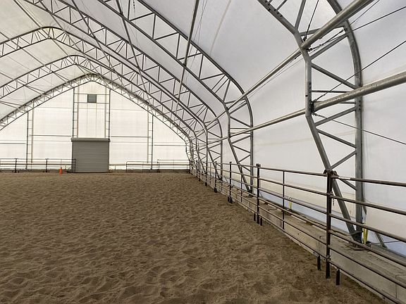 Indoor arena in the hoop building