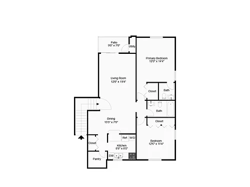 Floor plan Two Bedroom Upper