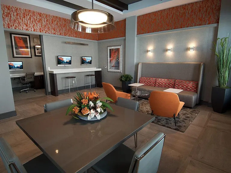 Cyber Lounge with iMac Computers and Printer