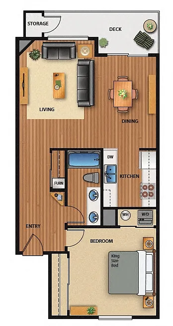 Floor plan One Bed Pool View