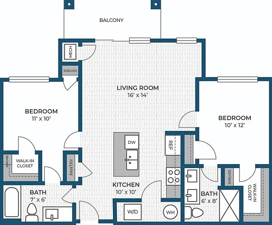 Floor Plan 2BR C | Seasons at Hoffman Estates | Apartments in Hoffman Estates, IL Floor Plan 2BR C | Seasons at Hoffman Estates | Apartments in Hoffman Estates, IL