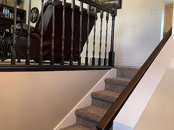 Stairs up to main level