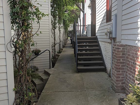 Apartment entrance from the gate