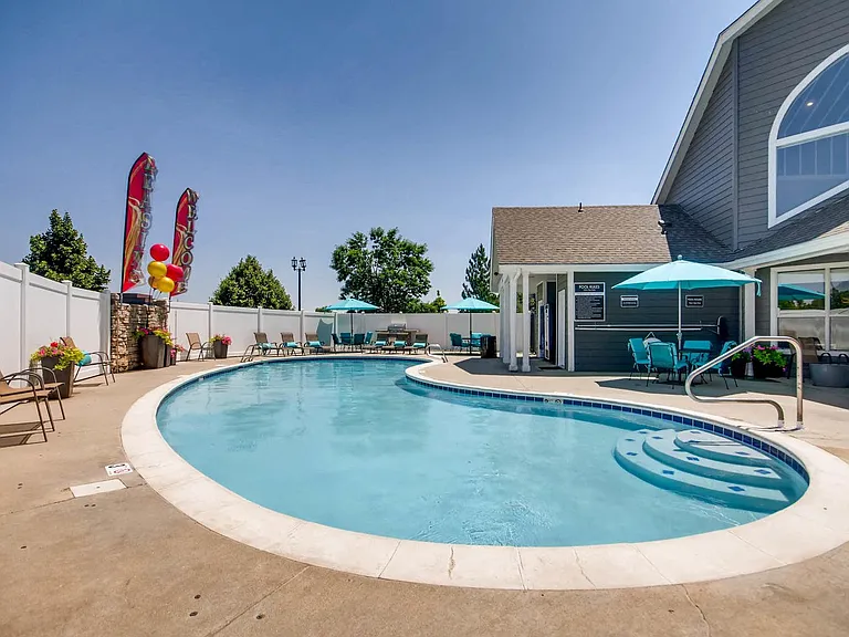 Our Outdoor Heated Pool at Eagles Landing at Church Ranch Apartments