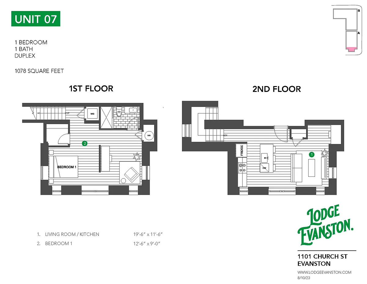 Floor plan one bedroom duplex -- sanctuary layout