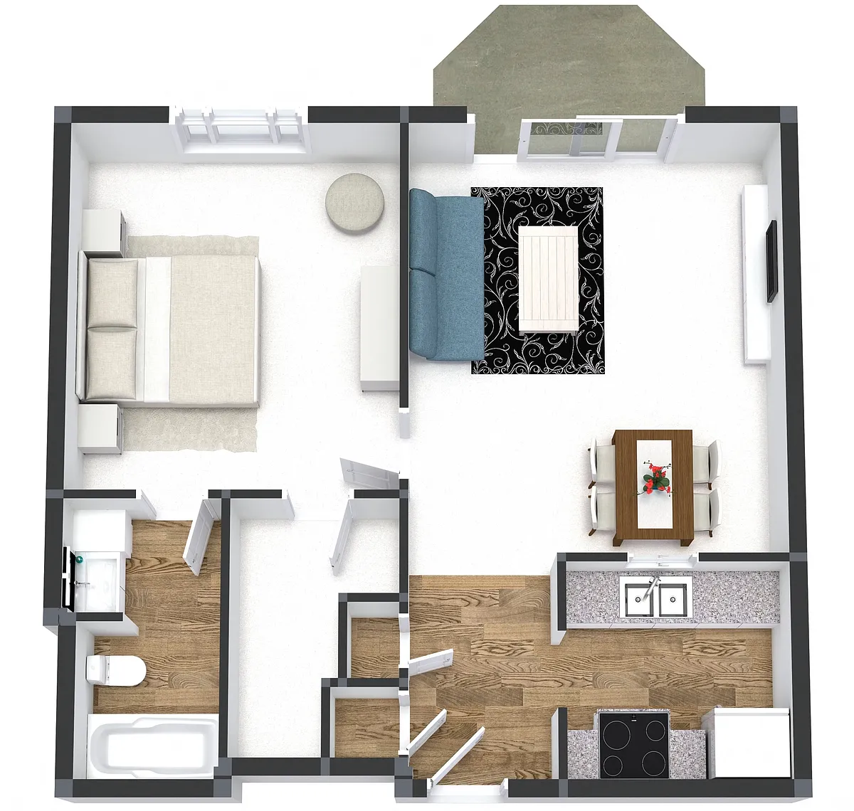 Floor plan One Bedroom Plus