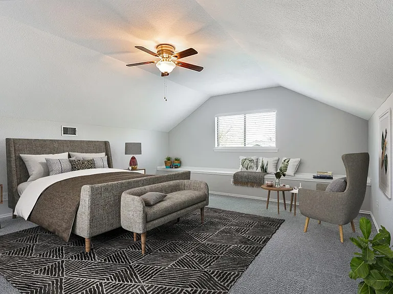 Bedroom 2. This image shows a virtually furnished space. Bedrooms come unfurnished.