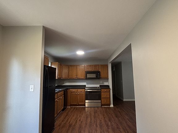 View of kitchen from dining room.