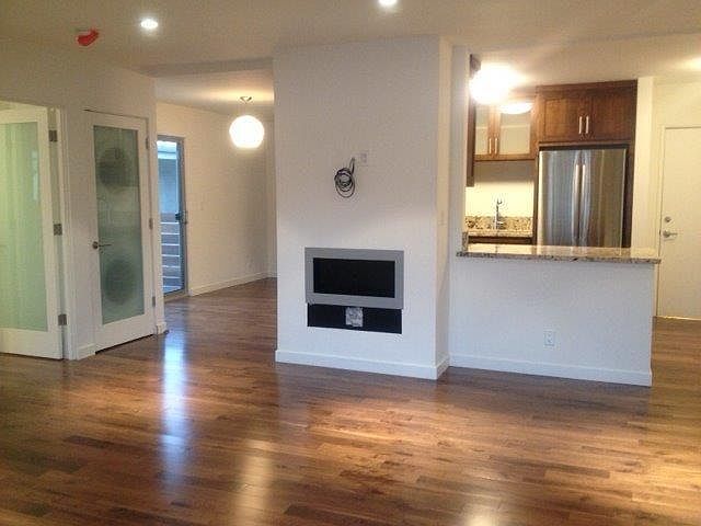 living room & fireplace
