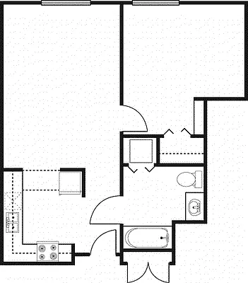 Floor plan 1 Bedroom -670