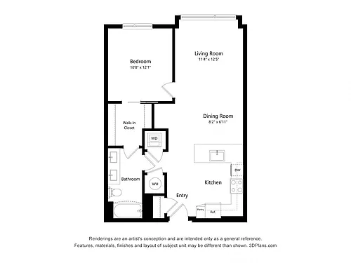 Floor plan 1Bed-A05