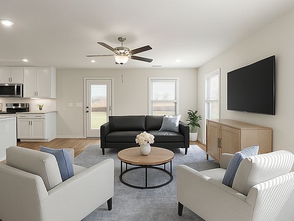 Virtually staged living room _ furniture not included.