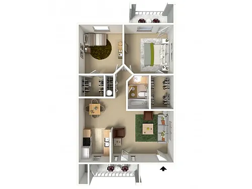 Floor plan D - 2 BR