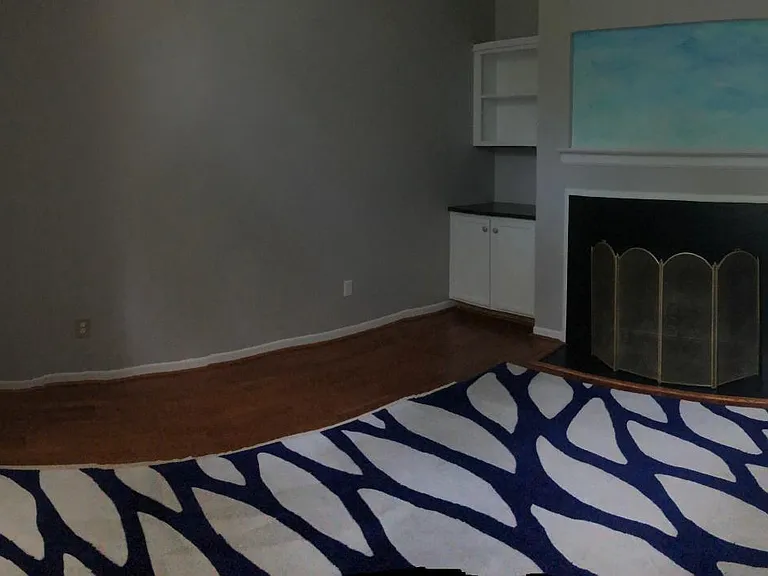 Living Room with working wood Fireplace & Bar
