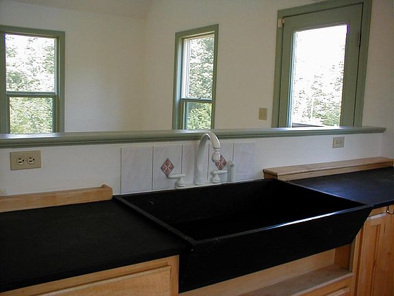 Open kitchen with slate sink