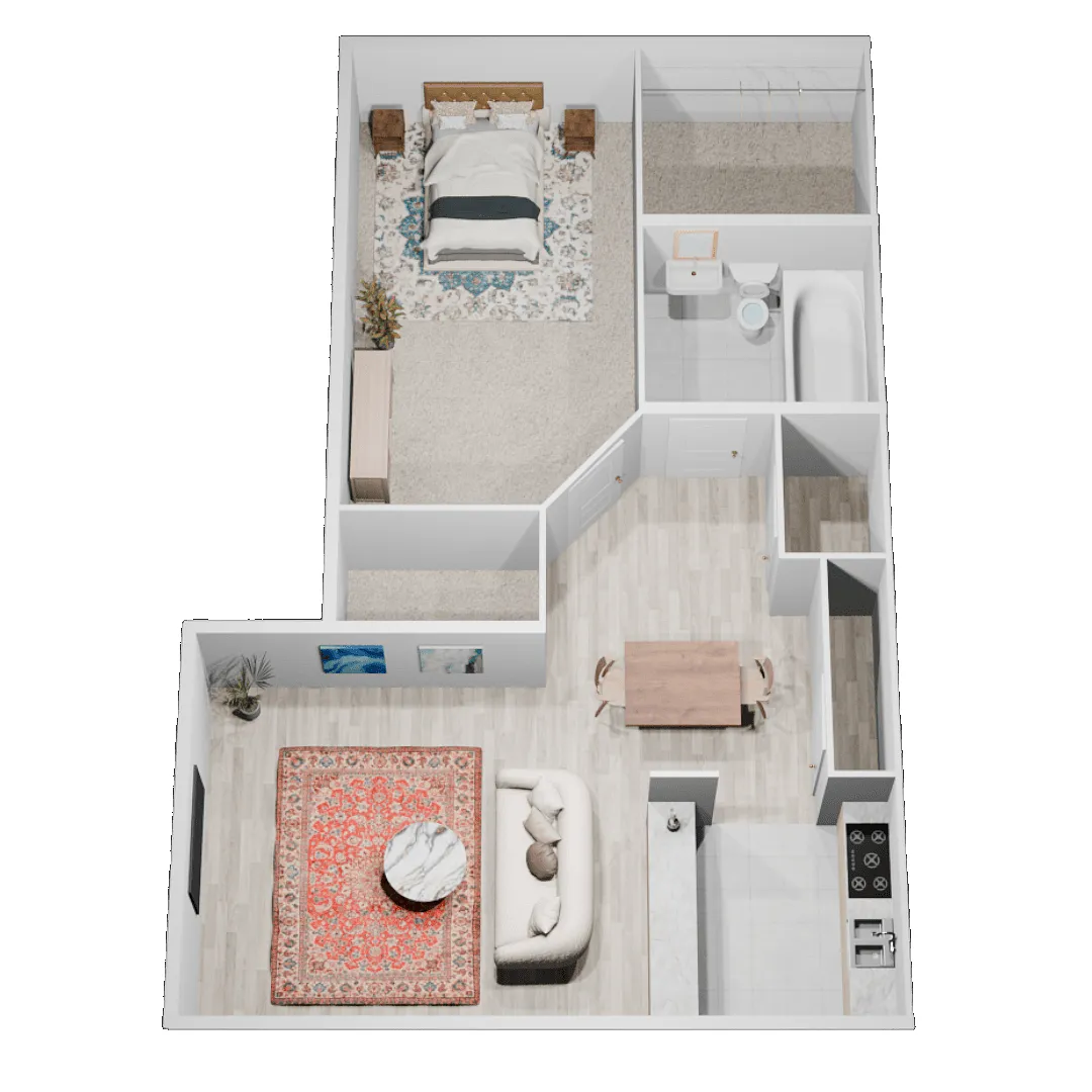Floor plan 1 Bed 1 Bath