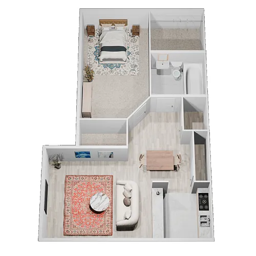 Floor plan 1 Bed 1 Bath
