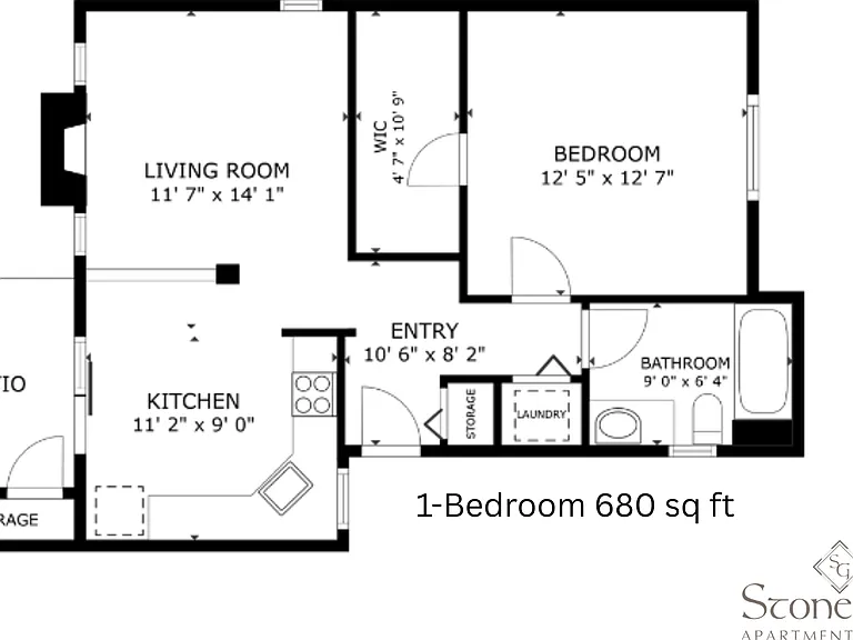 1x1 l 680 sq ft l Stonegate 1x1 l 680 sq ft l Stonegate