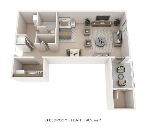 Floor plan Studio- 452 sqft