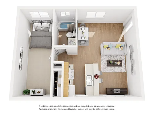 Floor plan 1 Bed/1 Bath - Renovated