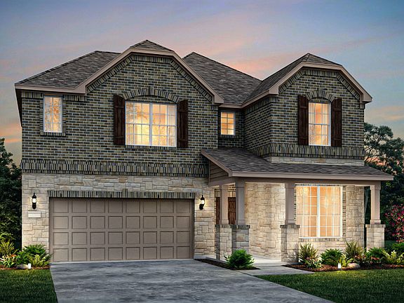 The San Marcos, a 2-story new construction home with shutters, shown with Home Exterior C