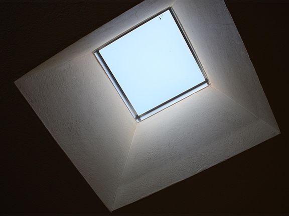 Skylight in living room.