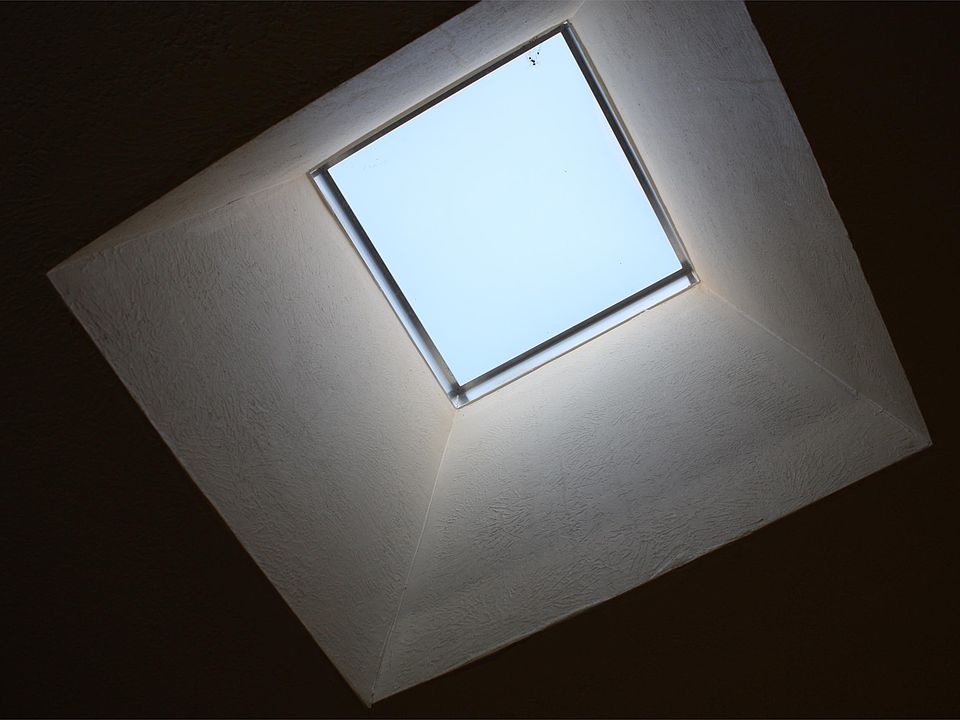Skylight in living room.
